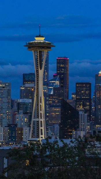 Seattle, Washington, USA, skyscrapers, glass Wallpaper 640x1136