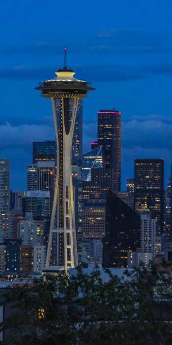Seattle, Washington, USA, skyscrapers, glass Wallpaper 720x1440