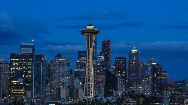 Seattle, Washington, USA, skyscrapers, glass Wallpaper 3840x2160