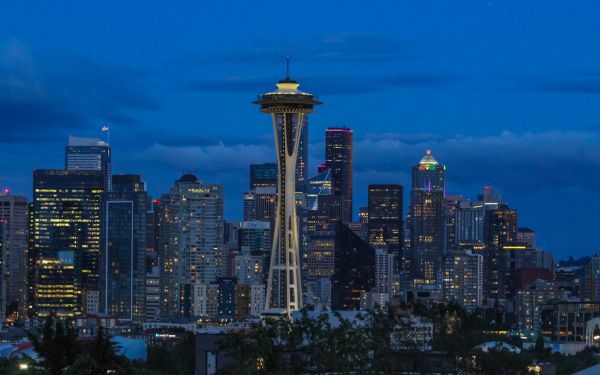 Seattle, Washington, USA, skyscrapers, glass Wallpaper 2560x1600