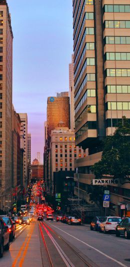 San Francisco, California, USA, skyscrapers, construction Wallpaper 1080x2220