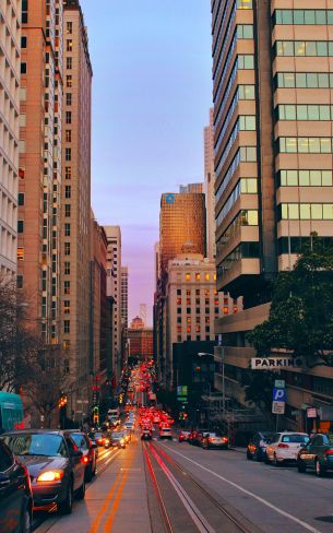 San Francisco, California, USA, skyscrapers, construction Wallpaper 800x1280