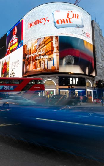 London, Great Britain, billboards, city Wallpaper 1752x2800