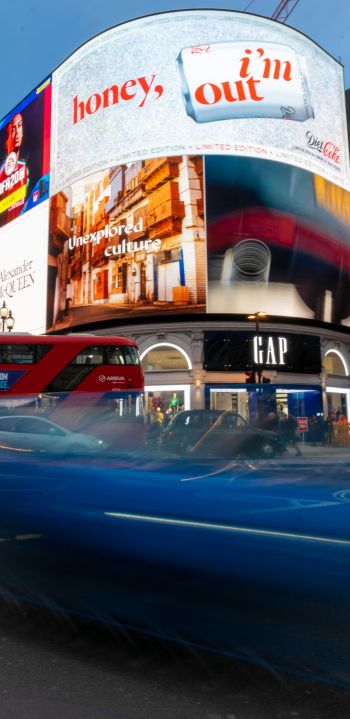 London, Great Britain, billboards, city Wallpaper 1080x2220