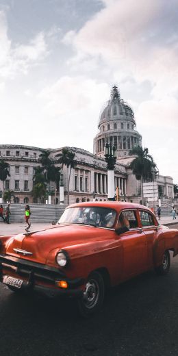 Havana, Cuba, city, retro car Wallpaper 720x1440