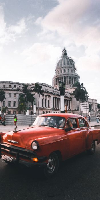Обои 720x1440 Гавана, Куба, город, ретро машина