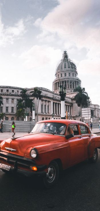 Обои 1080x2280 Гавана, Куба, город, ретро машина