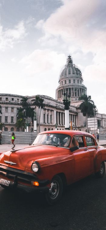 Обои 1080x2340 Гавана, Куба, город, ретро машина