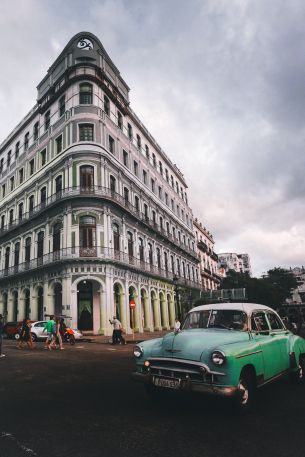 Havana, Cuba, machine, city, construction Wallpaper 640x960