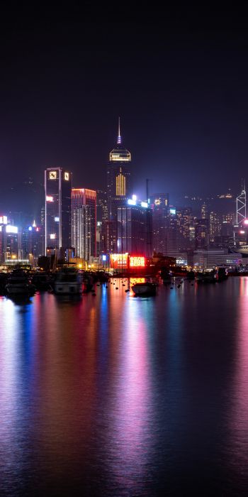 Hong Kong, night city Wallpaper 720x1440