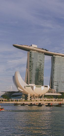 Singapore, office building, sea Wallpaper 1080x2280