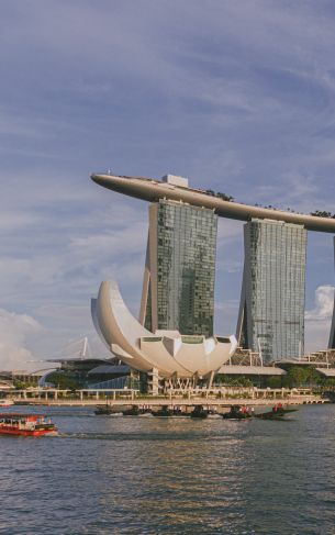 Singapore, office building, sea Wallpaper 1752x2800