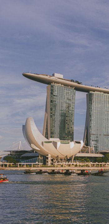 Обои 1080x2220 Сингапур, офисное здание, море