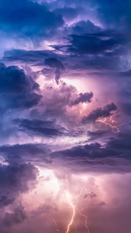 lightning, clouds Wallpaper 640x1136