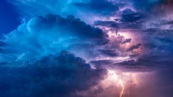 lightning, clouds Wallpaper 1600x900
