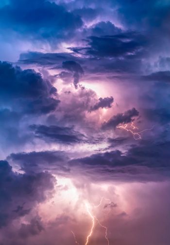 lightning, clouds Wallpaper 1640x2360