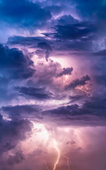 lightning, clouds Wallpaper 1752x2800