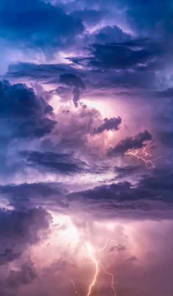 lightning, clouds Wallpaper 600x1024