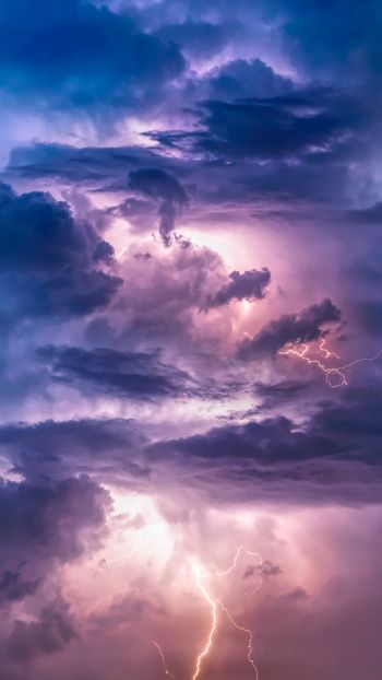 lightning, clouds Wallpaper 750x1334