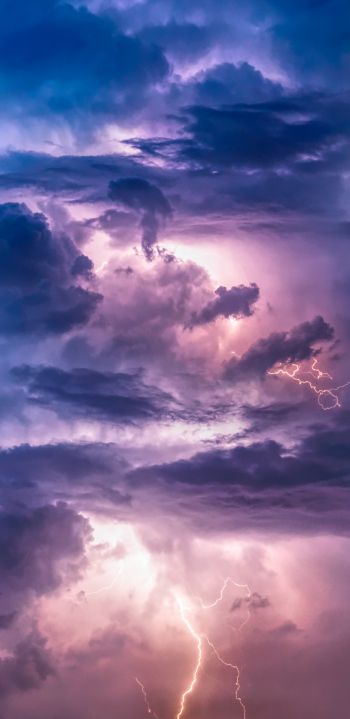 lightning, clouds Wallpaper 1080x2220