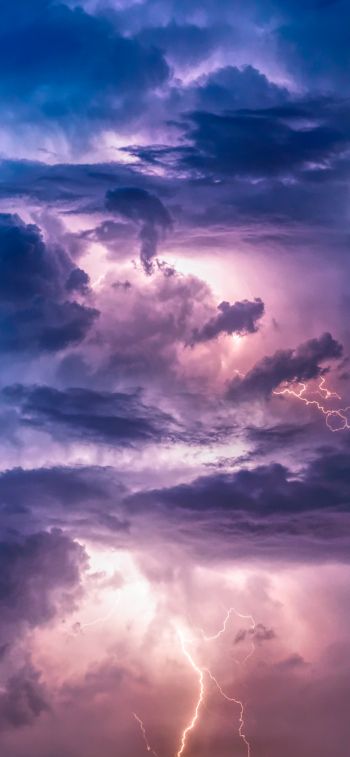 lightning, clouds Wallpaper 1170x2532