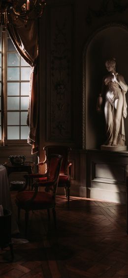 room, statue, interior Wallpaper 1080x2340