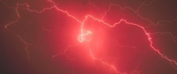 lightning, red Wallpaper 2560x1080