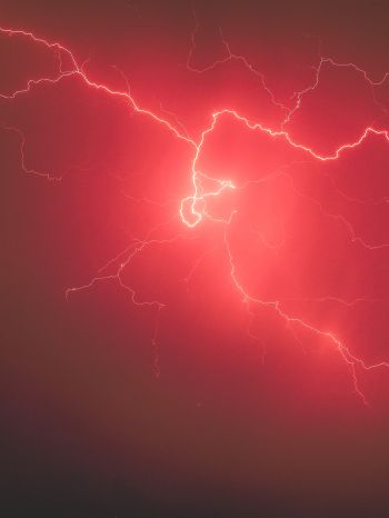 lightning, red Wallpaper 1620x2160