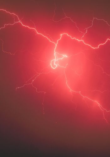 lightning, red Wallpaper 1668x2388