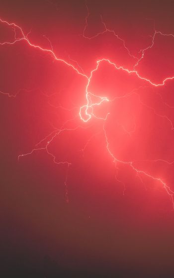 lightning, red Wallpaper 1752x2800