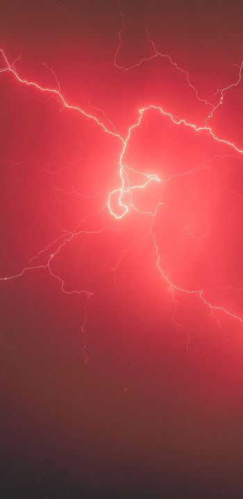 lightning, red Wallpaper 1440x2960