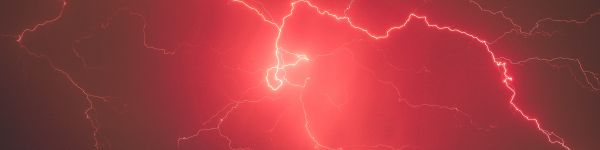 lightning, red Wallpaper 1590x400