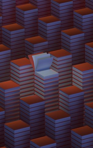 stacks of books, 3D modeling Wallpaper 1752x2800