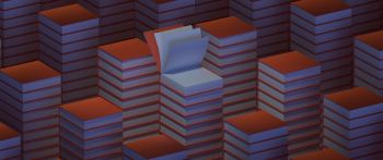 Обои 2560x1080 стопки книг, 3D моделирование