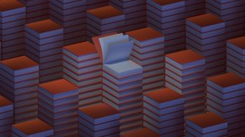 stacks of books, 3D modeling Wallpaper 2048x1152