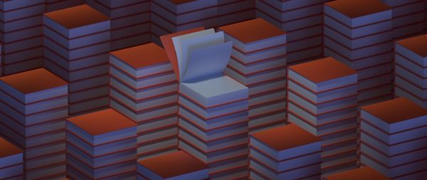 stacks of books, 3D modeling Wallpaper 2560x1080