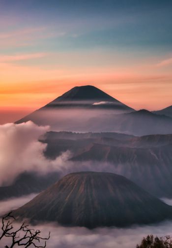 Bromo-Tenger-Semeru, Indonesia, mountains Wallpaper 1640x2360
