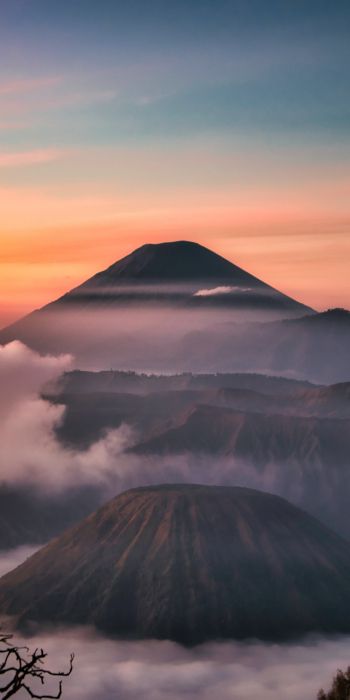 Обои 720x1440 Бромо-Тенгер-Семеру, Индонезия, горы