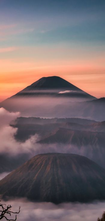 Обои 1440x3040 Бромо-Тенгер-Семеру, Индонезия, горы