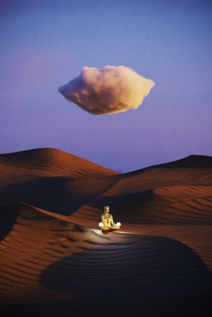 3D modeling, desert Wallpaper 640x960