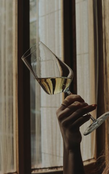 glass, wine, hand Wallpaper 800x1280