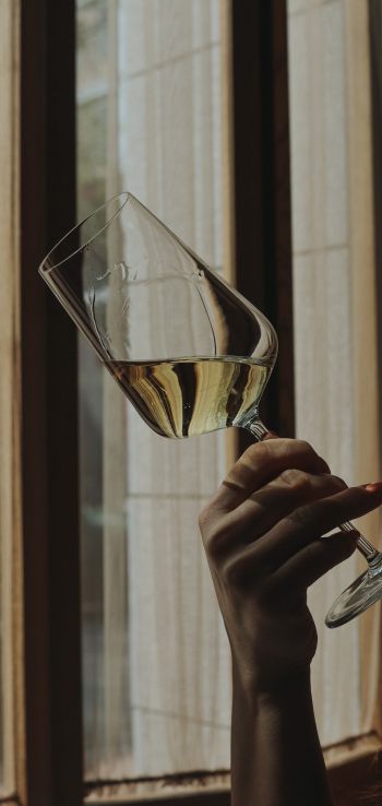 glass, wine, hand Wallpaper 1080x2280