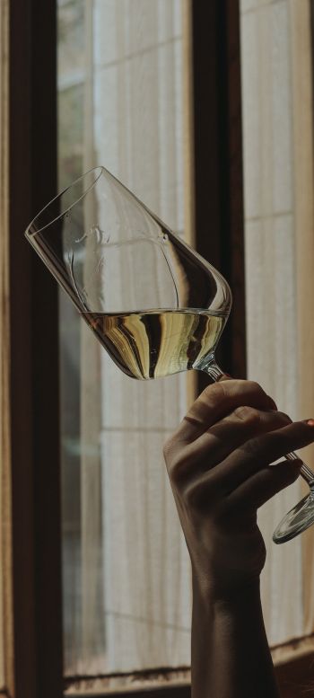 glass, wine, hand Wallpaper 1080x2400
