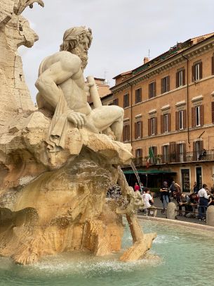 Rome, metropolitan city of rome, Italy, man, statue Wallpaper 7500x10000