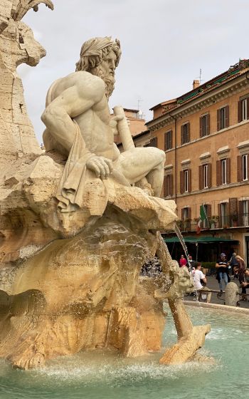Rome, metropolitan city of rome, Italy, man, statue Wallpaper 1600x2560