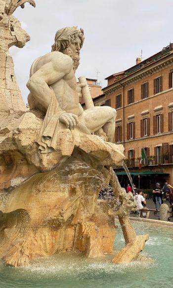 Обои 1200x2000 Рим, столичный город Рим, Италия, человек, статуя
