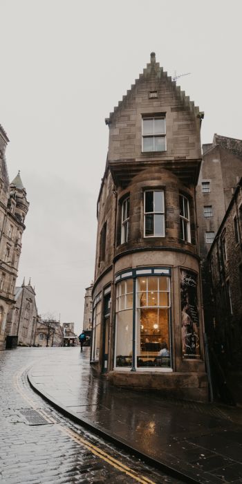 Edinburgh, Great Britain, pavement street, city Wallpaper 720x1440