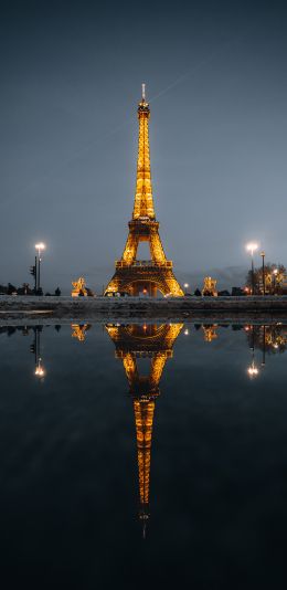 Обои 1080x2220 Париж, Франция, Эйфелевая башня
