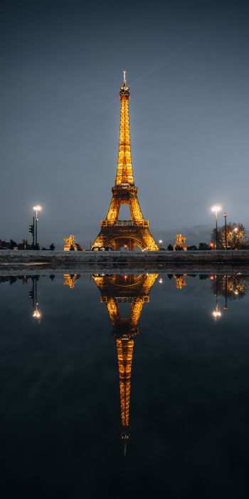 Обои 720x1440 Париж, Франция, Эйфелевая башня