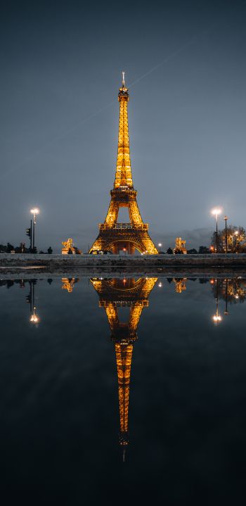 Обои 1080x2220 Париж, Франция, Эйфелевая башня